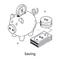 Trendy Saving Concepts vector