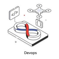 Trendy Devops Concepts vector