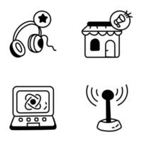Doodle Bundle of Business Marketing Icons vector