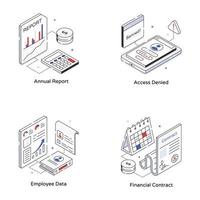 Trendy Business and Finance Isometric Icons vector