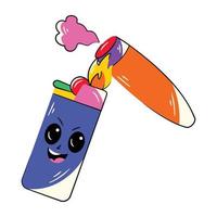 Trendy Smoking Lighter vector