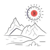 Trendy Bitcoin Mission vector