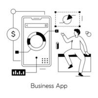 Trendy Business App vector