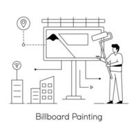 Trendy Billboard Painting vector