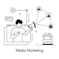 Trendy Media Marketing vector