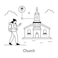 Trendy Church Concepts vector