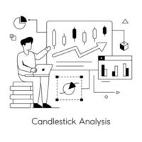 Trendy Candlestick Analysis vector