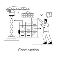 Trendy Construction Concepts vector