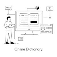 Trendy Online Dictionary vector