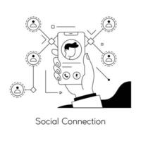 Trendy Social Connection vector