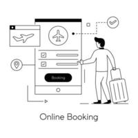 Trendy Online Booking vector