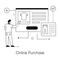 de moda en línea compra vector