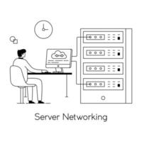 Trendy Server Networking vector