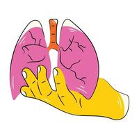 Trendy Lungs Health vector