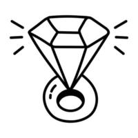 anillo de diamantes de moda vector