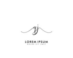 Initial letter QJ Feminine logo beauty monogram and elegant logo design, handwriting logo of initial signature, wedding, fashion, floral and botanical with creative template vector