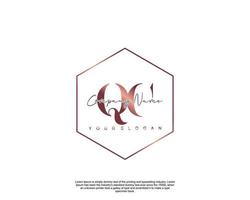 Initial letter QC Feminine logo beauty monogram and elegant logo design, handwriting logo of initial signature, wedding, fashion, floral and botanical with creative template vector