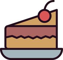 Piece Of Cake On Plate Vector Icon