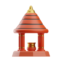 japonês objetos pagode ilustração 3d png