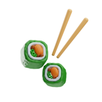 japanese objects futomaki illustration 3d png