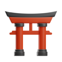 japanese objects gate illustration 3d png