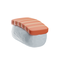 japanese objects sushi salmon illustration 3d png