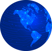 carte du monde de la technologie moderne globe crop-out png