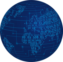 Modern Technology World Map Globe Crop-out png