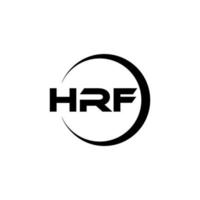 HRF letter logo design in illustration. Vector logo, calligraphy designs for logo, Poster, Invitation, etc.