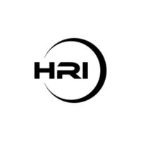 HRI letter logo design in illustration. Vector logo, calligraphy designs for logo, Poster, Invitation, etc.