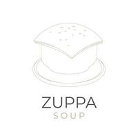 Simple Line Art  Zuppa Soup Vector Illustration Logo