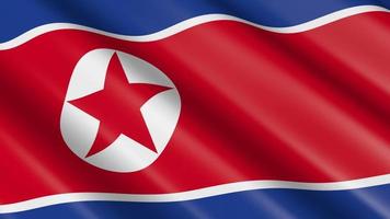 3D Loopable Waving Material Flag of North Korea video