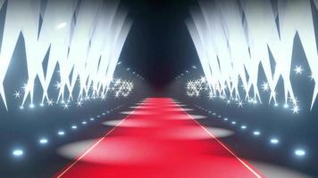3d rood tapijt, flash lichten en stadium lichten - show, paparazzi concept video