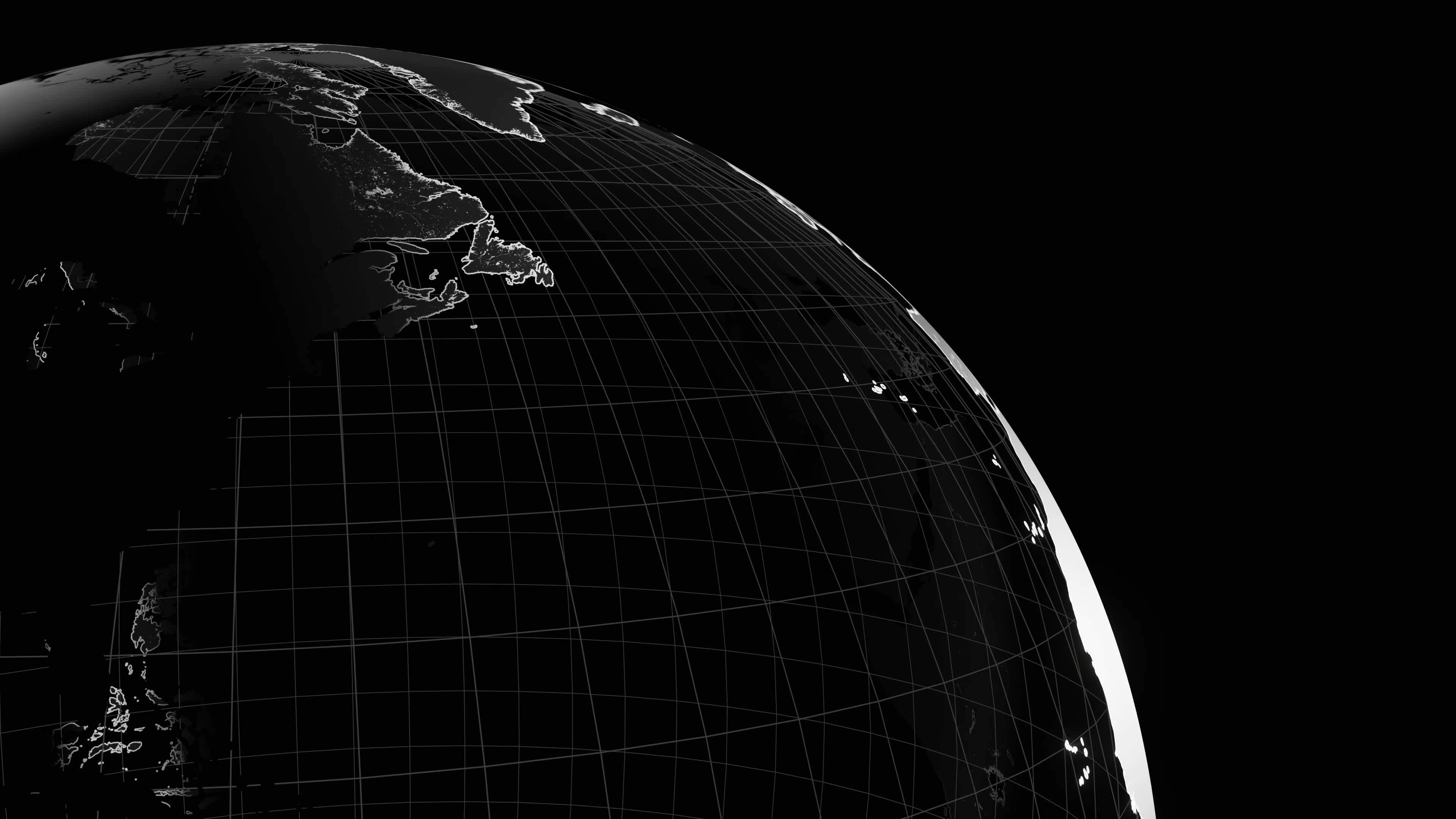 Rotating Wireframe Earth on Black Background - Close-Up 19805024 Stock ...