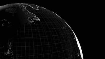 roterend wireframe aarde Aan zwart achtergrond - detailopname video