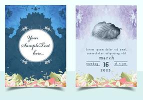 Wedding invitation Card with beautiful blooming floral watercolor background. Beautiful hand drawing invitation design pink rose invitation template. Elegant wedding card with beautiful floral vector. vector