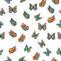 mariposas multicolores brillantes de patrones sin fisuras. papel pintado, fondo, fiesta infantil, papel artesanal vector