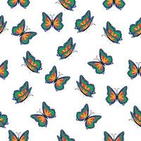 mariposas multicolores brillantes de patrones sin fisuras. papel pintado, fondo, fiesta infantil, papel artesanal vector