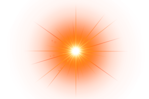 Orange starburst lumières isolé sur transparent Contexte png fichier