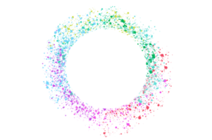 colorful circle frame circle light frame Isolated on transparent background PNG file