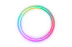 colorful circle frame circle light frame Isolated on transparent background PNG file