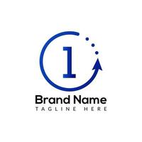 Abstract 1 letter modern initial logo design vector