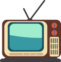 Castanho velho televisão retro cor ilustração com antena png