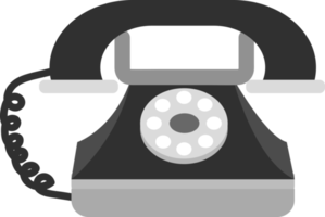 gammal klassisk svart telefon illustration png