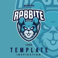 Vector emblem, logo template with monkey Rabbit Bunny head. design element for esport