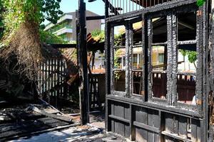 Debris and Ruins of a Burned House. photo