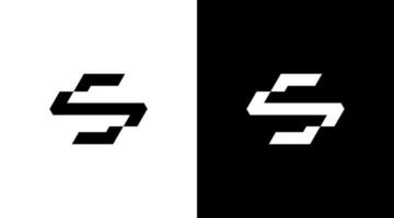 logo monograma s letra inicial negro y blanco icono ilustración estilo diseños plantillas vector
