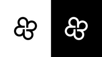 Flower community logo vector monogram black and white icon illustration style Designs templates