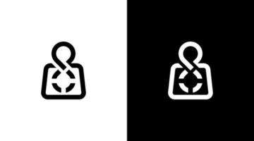 infinity logo vector monogram black and white icon illustration style Designs templates