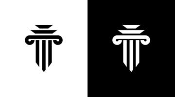 Pillar column logo architecture luxury monogram black icon illustration vector Designs templates